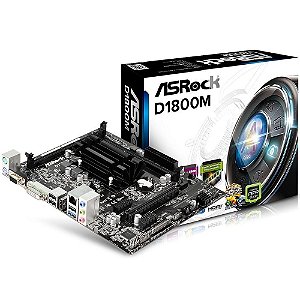 Placa Mãe Integrada Micro Atx Asrock D1800M-ATX Intel Dual Core Slot Ddr3 Ddr3L