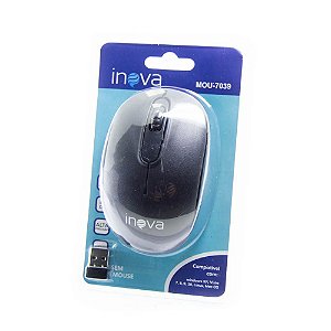 Mouse Óptico Usb Sem Fio Inova Mou-7039- Varias Cores