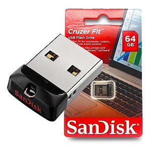 Pen Drive Nano 64 GB Sandisk Cruzer Fit Usb Flash Drive