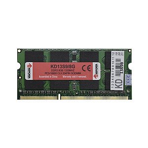 Memória Notebook 8Gb Ddr3 1333 Keepdata KD13S9/8G