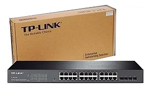 Switch Gigabit 24 Portas Tp-Link Hub T1600G-28ts TL-SG2424- 4 Slots 56gbps