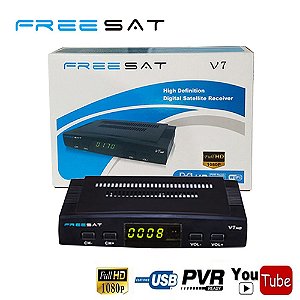 Receptor Digital Freesat V7 Hd Cs Com Antena Wi-fi Entrada Vhf - Uhf