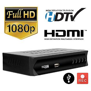 Receptor Conversor TV Sinal Digital ISDB-T Set Top Box Full HD USB