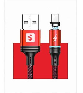 Cabo Magnetico Para Carregamento USB Vermelho Sumexr SX-B16V8