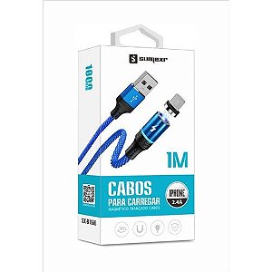 Cabo Magnetico Para Carregamento USB Azul Sumexr SX-B16V8