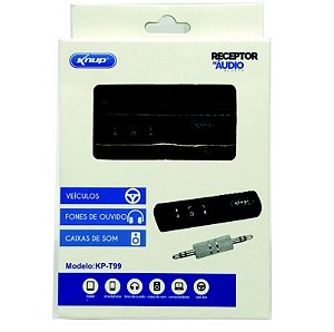 Receptor De Áudio Bluetooth Para Som E Fone Auxiliar Kp-t99