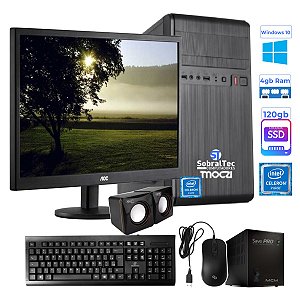 Computador J3060 Dual Core-Hd SSd 120 Gb -Memória 4 Gb- Monitor 15,6 Teclado e Mouse Som e Estabilizador