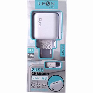 Carregador Turbo 5.8a Leon gts y24-1 Micro Usb V8