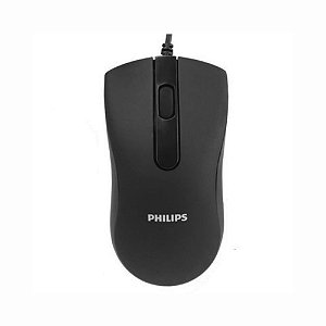 Mouse USB Com Fio Philips Ergonômico M101 Spk7101B Com Sensor Óptico