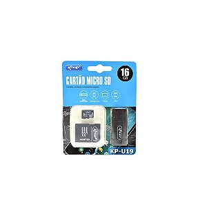 Cartão de Memória MicroSD 16GB Knup Kp-u19 Com Adaptador SD E MicroSDHC
