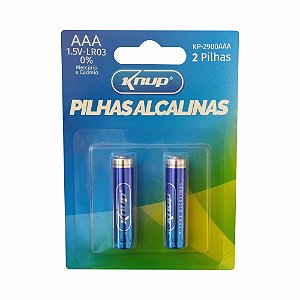 Pilhas Alcalinas Knup 2 Unidades AAA 1.5V-LR03 KP-2900AA 19DE