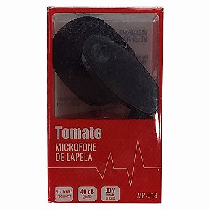 Microfone De Lapela Com Clip Tomate Mp-018 50/60kHz 40dB 30V De Saida