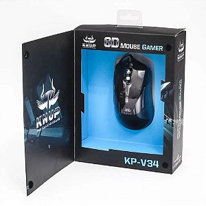 Mouse Gamer Usb 6D 6 Botões 3200Dpi de Resolução Knup KP-V34