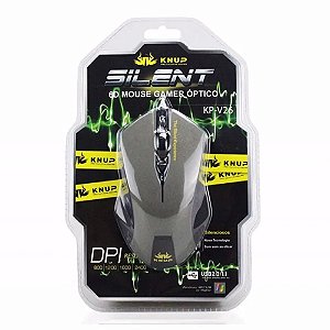 Mouse Gamer Silencioso Botoes Laterais 2400 Dpi -Knup  KP-V26