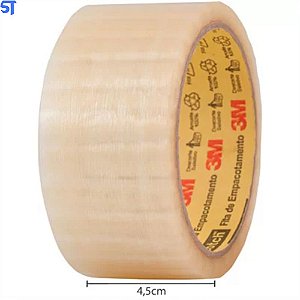 Fita Para Empacotamento PVC 45 x 45 Transparente Escoth 3M