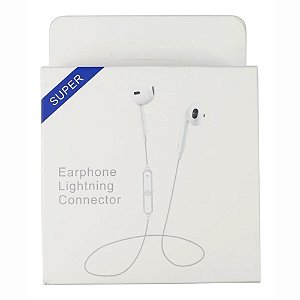 Fone Ouvido Bluetooth Earphone Lightning connector  Branco H´maston Cb09