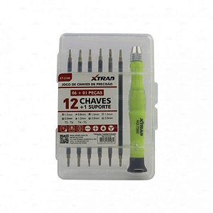 Kit 12 Chaves 2 Em 1 Precisão Com Suporte Xtrad XT-2108