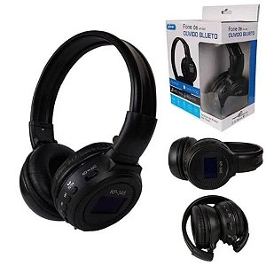 Fone De Ouvido Bluetooth Sd Fm Radio Preto Knup Kp-348