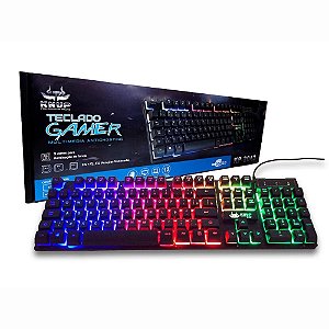 Teclado Gamer Semi Mêcanico Iluminado Profissional Abnt2 Led Rgb Knup Kp-2043