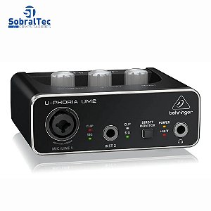Interface De Áudio U-Phoria UM2 Behringer 2 Canais 16 bits/48 kHz
