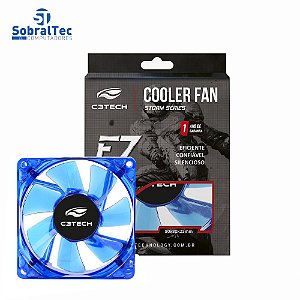 Cooler Fan Azul Storm 8Cm LED C3Tech F7-L50BL