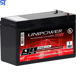 Bateria Para Nobreak Selada VRLA 12V 9,0ah F187 UP1290 – Unipower