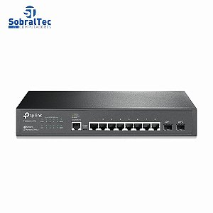 Switch TP-Link Gerenciável L2 Gigabit 8 Portas 10/100/1000Mbps 2 Slots SFP Jetstream - T2500G-10TS