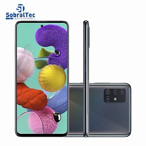 Smartphone Samsung Galaxy A51 128GB Preto 4G - 4GB RAM 6,5” Câm. Quádrupla + Câm. Selfie 32MP