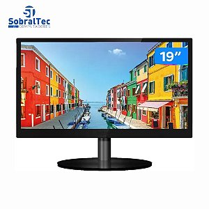 Monitor 19" LED PCTop Slim com HDMI, VGA, VESA - MLP190HDMI