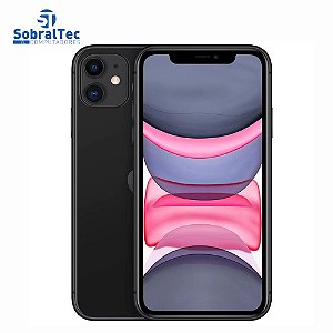 iPhone 11 Apple 64GB Preto, Tela de 6,1”, Câmera Dupla de 12MP, iOS- MHDA3BR/A