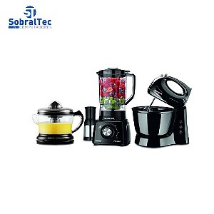 Conjunto Especial Mondial KT-105-B (Espremedor Premium + Batedeira Prática + Liquidificador Turbo Power) - Preto