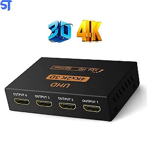 Switch Distribuidor Amplificador Ultra HD 4K UHD Hdmi 1 Entrada e 4 Saídas Uverbon