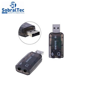 Conversor de Audio Usb a Macho x Audio e Fone Cinza