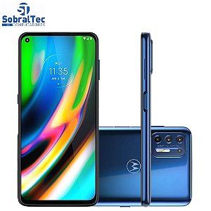 Smartphone Motorola Moto G9 Plus 128GB Azul Indigo - Octa-Core 4GB RAM 6,8” Câm. Quádrupla+Selfie 16MP