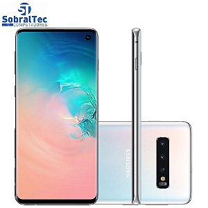 Smartphone Samsung Galaxy S10 Branco 128GB - Dual Chip Android Tela 6.1" Câmera Tripla 12MP+12MP+16MP Octa-Core 2.7GHz
