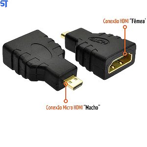 Adaptador HDMI Femea Para Micro HDMI Macho