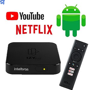 Smart Box Android TV Izy Play Intelbras Full HD Com Controle de Voz
