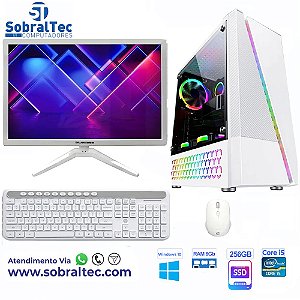 Computador Core i5- HD SSD 256GB- Memória  8GB-PLaca Vídeo 2GB Com Monitor de 21,5 - Teclado e Mouse- Branco