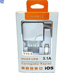 Carregador Rápido Para Iphone Com Duas Usb 3.1A H'maston Y13-2
