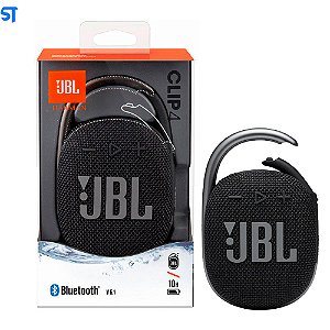 Caixa de Som Portátil JBL Clip 4 Bluetooth 5W À Prova D'água e Poeira Preto