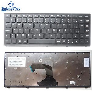 Teclado Notebook Compativel Com Ibm Lenovo S400 - Preto - Br - Silver Frame