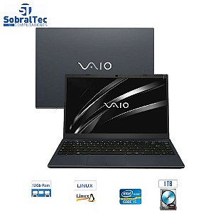 Notebook VAIO Core i5-8250U 12GB 1TB Tela Full HD 14” Linux FE14 VJFE41F11X-B1121H