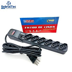 Protetor Eletrico Rearme Premium 6 Tomadas Com Cabo de 3 Metros - Emplac