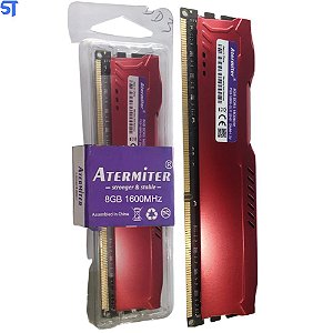Memoria Ram Desktop DDR3  8GB 1600MHz Atermiter Vermelha