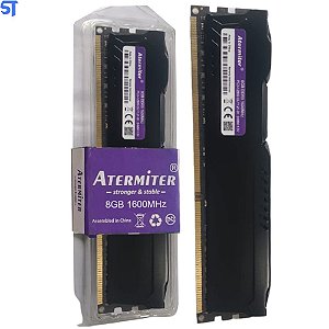 Memoria Ram Desktop DDR3  8GB 1600MHz Atermiter Preta