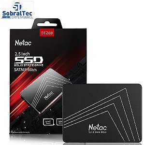 HD SSD 512GB Netac Sata 3 560mb/s para Leitura e 510mb/s para Gravação Black