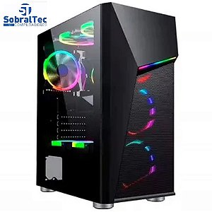 Gabinete Gamer Bg-020 Preto Bluecase - Sem Fonte / Led Rgb / Usb 3.0