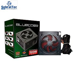 Fonte de Alimentação 500w PFC Ativo Com Cabo Com Caixa (blu500pfc) - Bluecase