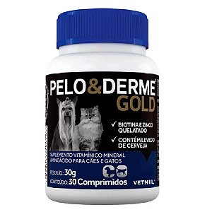 Pelo E Derme Gold 30 Comprimidos - Vetnil