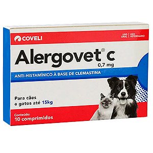 Antialérgico Alergovet c 0,7mg 10 Comprimidos - Coveli